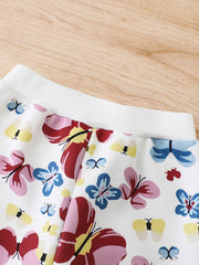 Toddler Girls Floral Butterflies Sweatshirt & Sweat Pants Suit