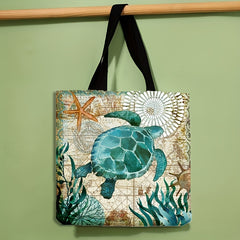 Ocean Turtle Tote Bag Reusable Shoulder Bag for Women