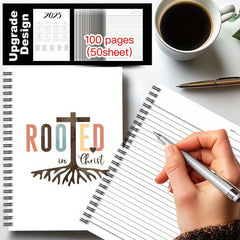 Inspirational Rooted in Christ Spiral Notebook Mixed Colors 100 Pages