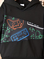 Boy's Cartoon Gamepad Outfit 2pcs Set for Spring Fall