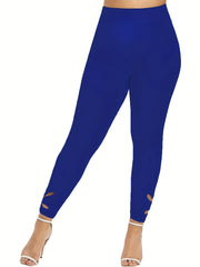 High Waist Long Length Leggings Solid Slim Fit Casual Leggings