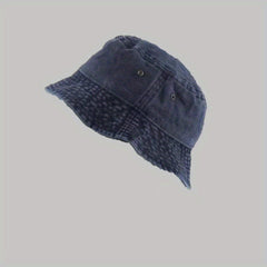 Distressed Denim Bucket Hat Sunscreen Fisherman Cap