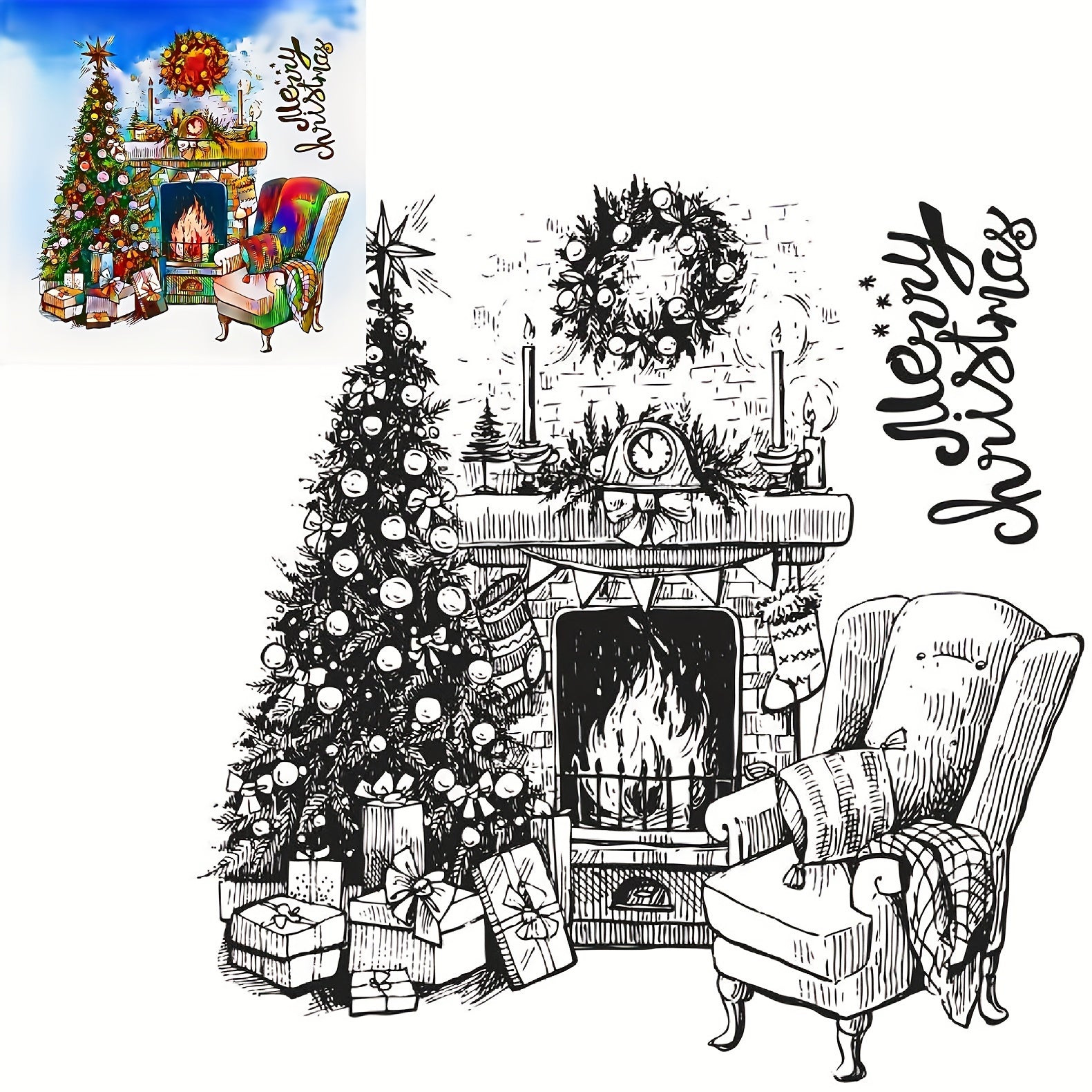 Xmas Tree Clear Stickers for Card Making & Photo Album Decorations