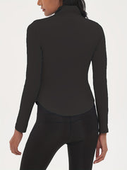 Women's Half Zipper Long Sleeve Yoga Coat Outdoor Fitness Sports
