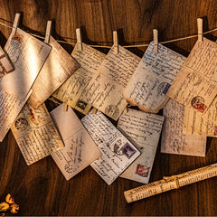 30 Retro Postcards with Hemp Rope
