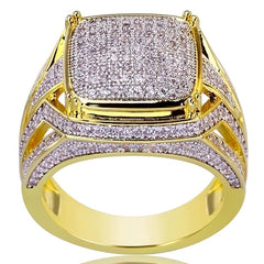 Men's Punk Rhinestone Hip Hop CZ Ring