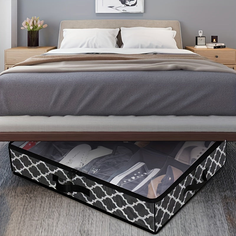 2pcs Under Bed Shoe Storage Organizer Foldable Fabric Shoes Container Box