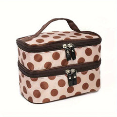 Double Layer Dot Pattern Makeup Bag for Women