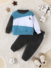 Baby's Casual 2pcs Block Stitching Sportswear Set