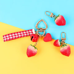 Strawberry Bell Keychain Keyring Bag Decoration