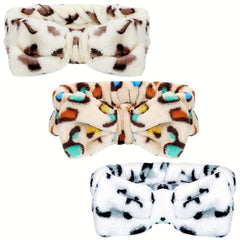 3PCS Spa Wash Face Headband Coral Fleece Hair Holder