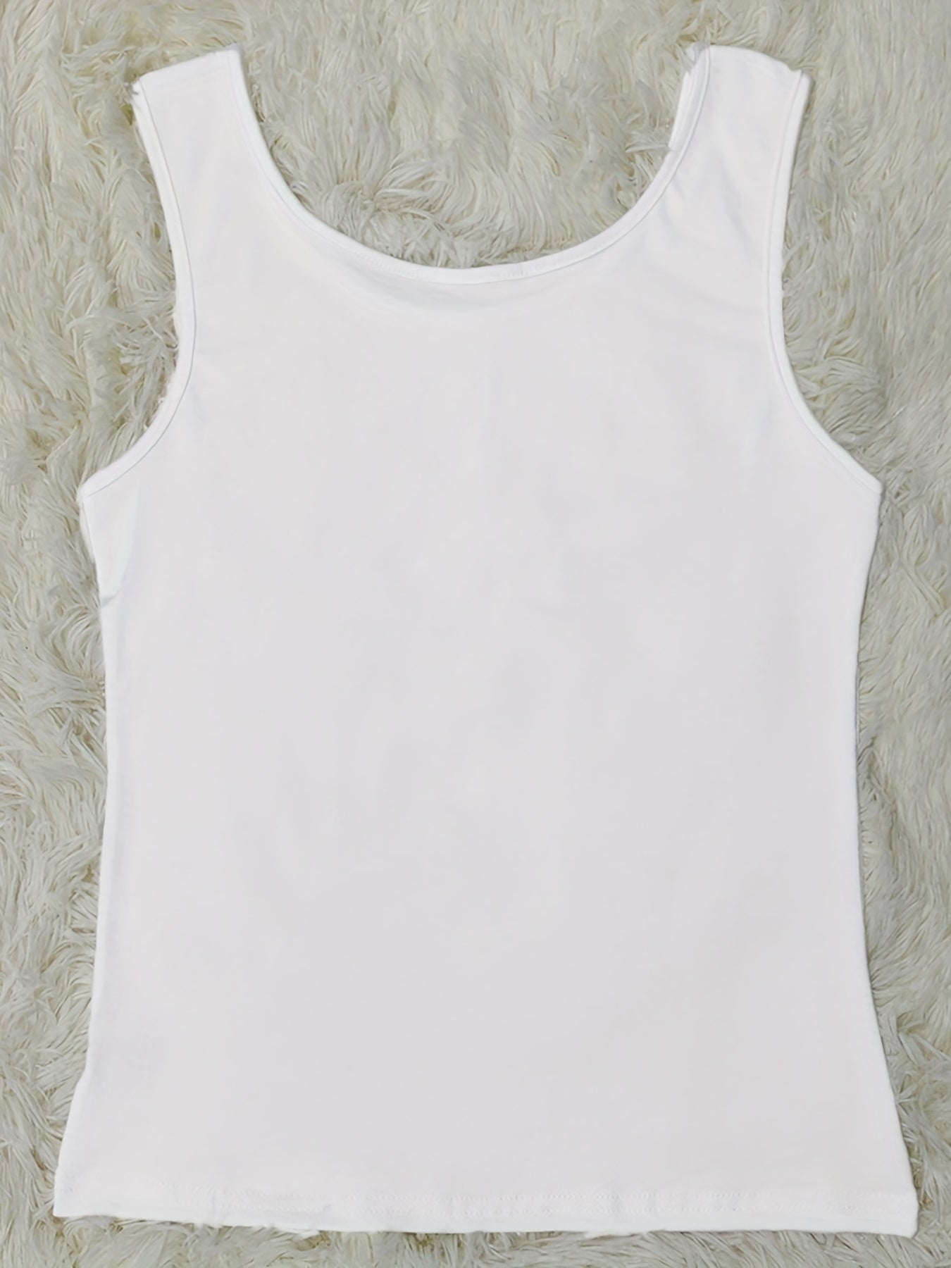 Letter Print Tank Top Casual Crew Neck Sleeveless Versatile Tank Top