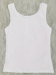 Letter Print Tank Top Casual Crew Neck Sleeveless Versatile Tank Top
