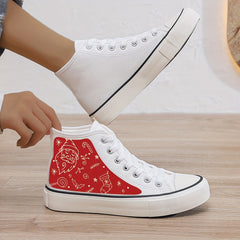 Christmas Plush Lined Thermal Chunky Canvas Sneakers