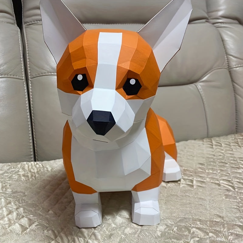 Corgi Dog Decor Papercraft DIY 3D Art