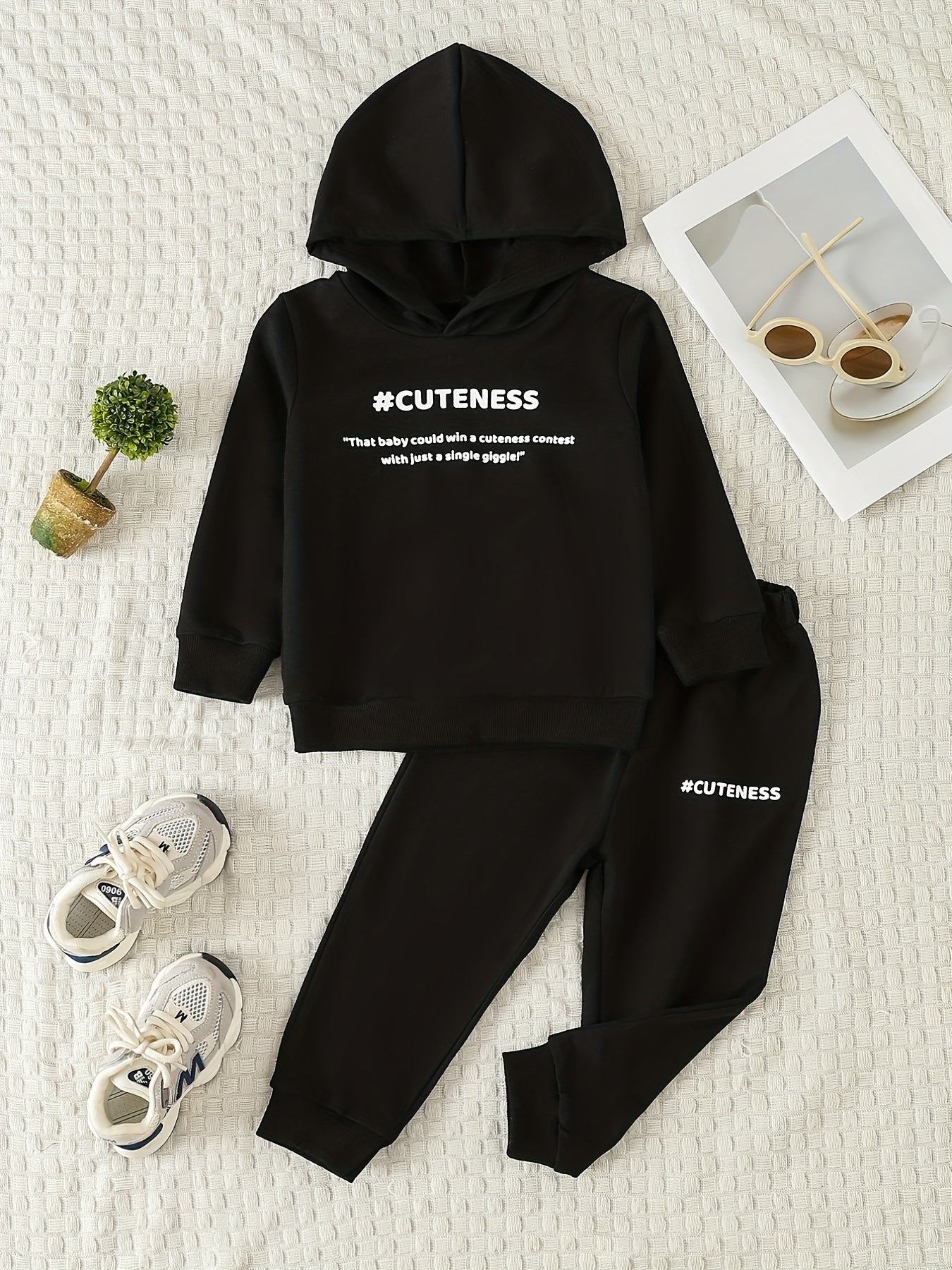 Baby Casual Outfit CUTENESS Print Sweatshirt Trousers Set
