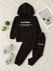 Baby Casual Outfit CUTENESS Print Sweatshirt Trousers Set