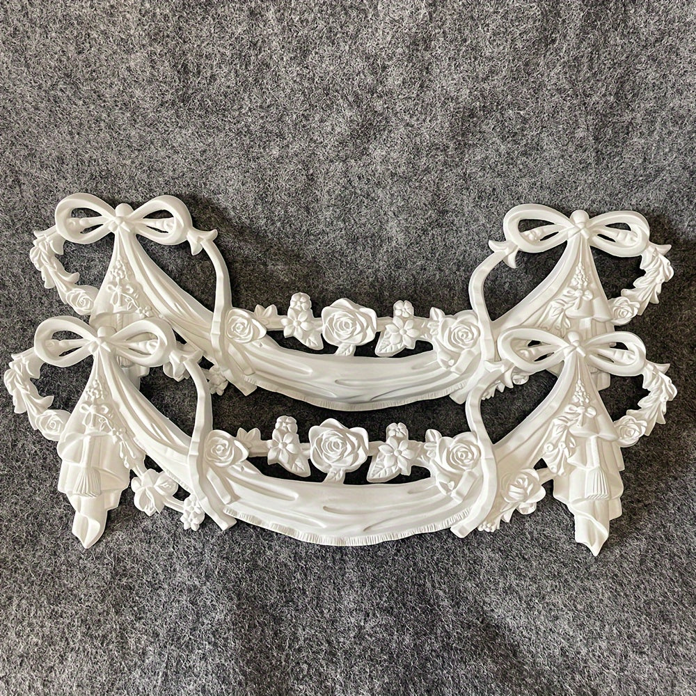 1pc PU Decorative Corner Flower Carved Living Room Ceiling Lamp Panel
