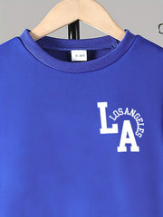 LOS ANGELES Boy's 2pcs Sweatshirt & Sweatpants Set Spring Fall