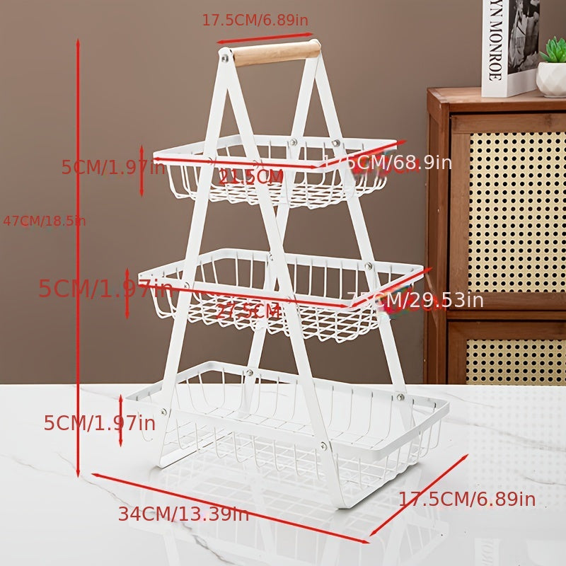 3-Layer Mesh Fruit Basket Storage Rack