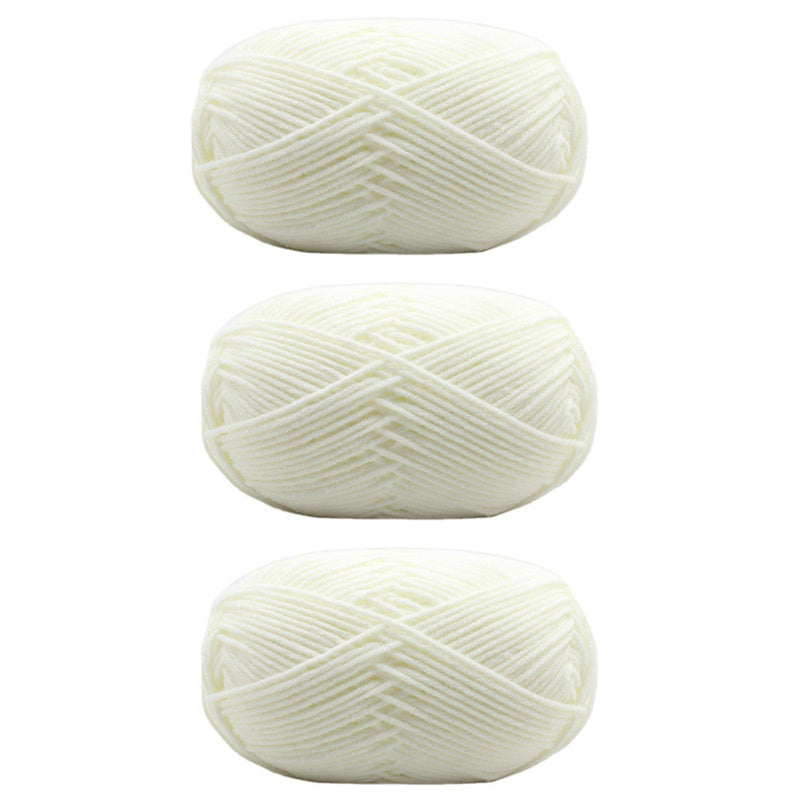 3pcs Acrylic Yarn Crocheting Knitting 4plys Soft DIY Line Sweater Hat