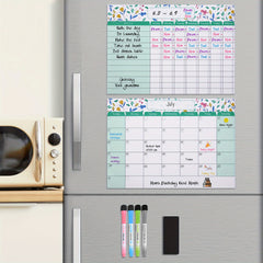 Magnetic Dry Erase Fridge Calendar and Chore Chart