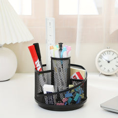 Metal Iron Rotating Pen Holder Desktop Storage Box