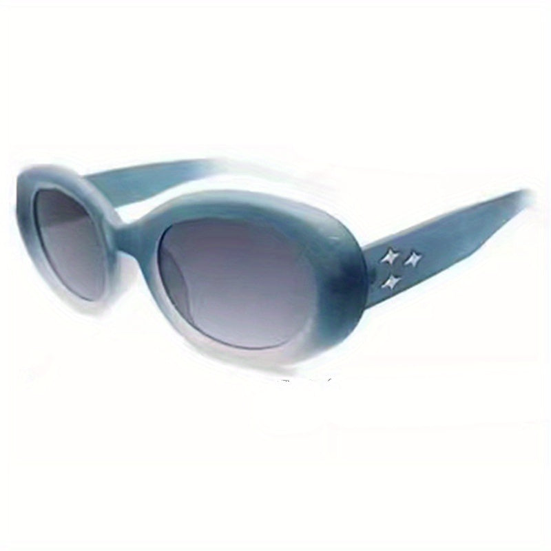 Men's Cat Eye Three Stars Embellished Metal Sunglasses