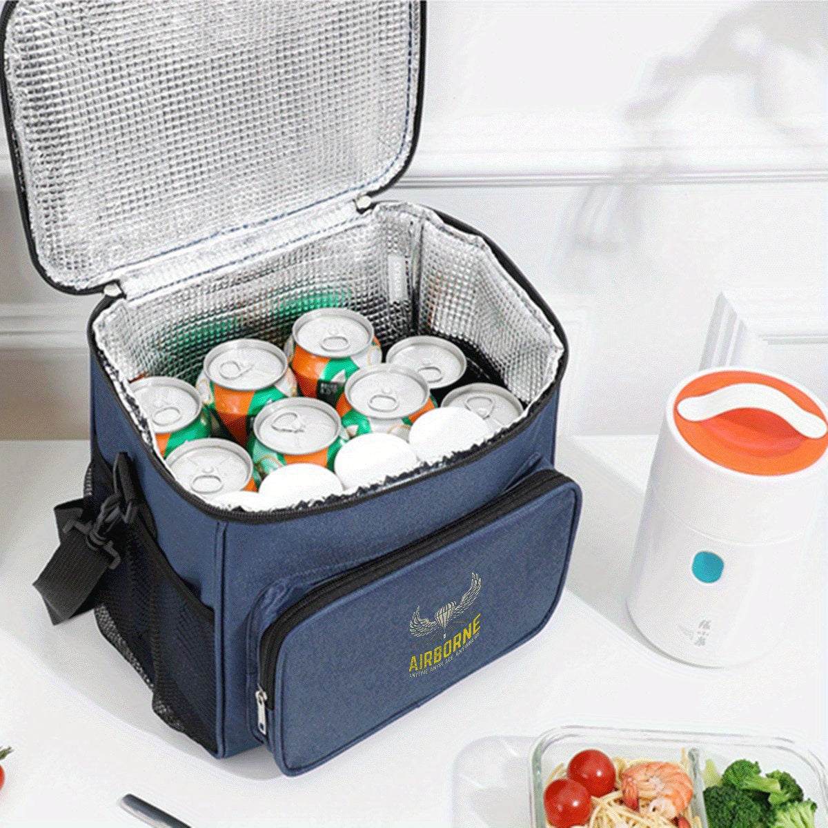AIRBORNE Tactical Insulated Lunch Bag Large Capacity Portable Cooler