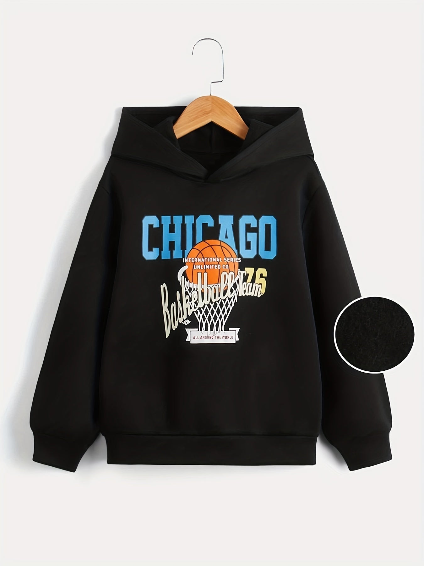 Basketball Print Boys Hooded Sweatshirt for Kids
