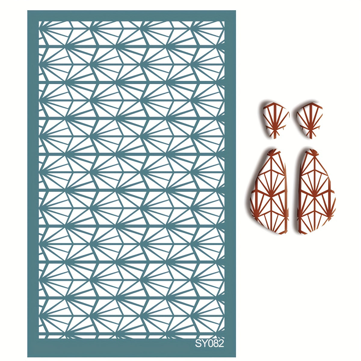 1pc 15X9cm Silk Screen Printing Template for Clay Earrings DIY