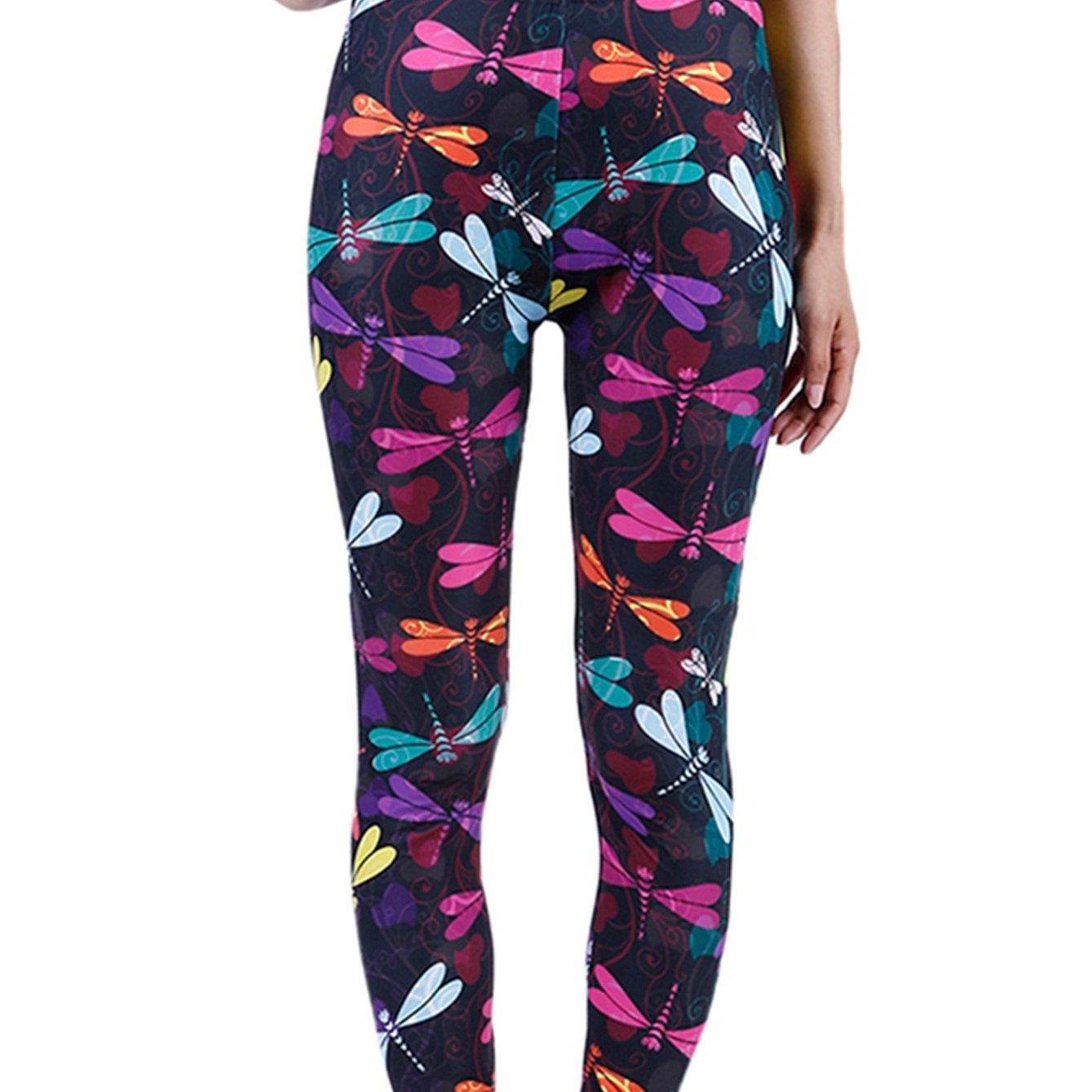Colorful Dragonfly Animal Print Leggings
