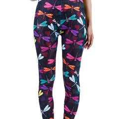 Colorful Dragonfly Animal Print Leggings