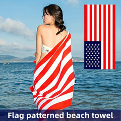British American Flag Beach Towel 70 Lightweight Quick Drying