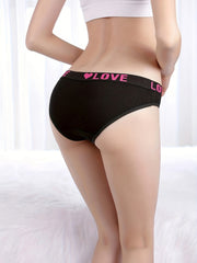 6 Pcs Women's Solid Waist Bikini Panties Breathable Cotton Lingerie