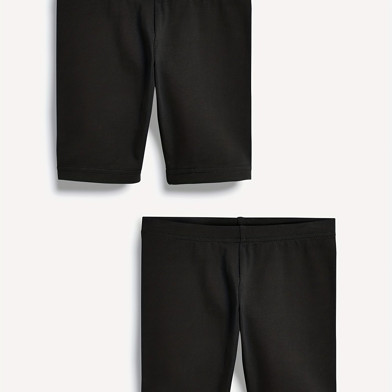 2pcs Toddler Girls Solid Elastic Waist Casual Biker Shorts