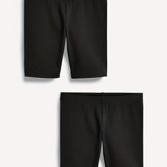 2pcs Toddler Girls Solid Elastic Waist Casual Biker Shorts
