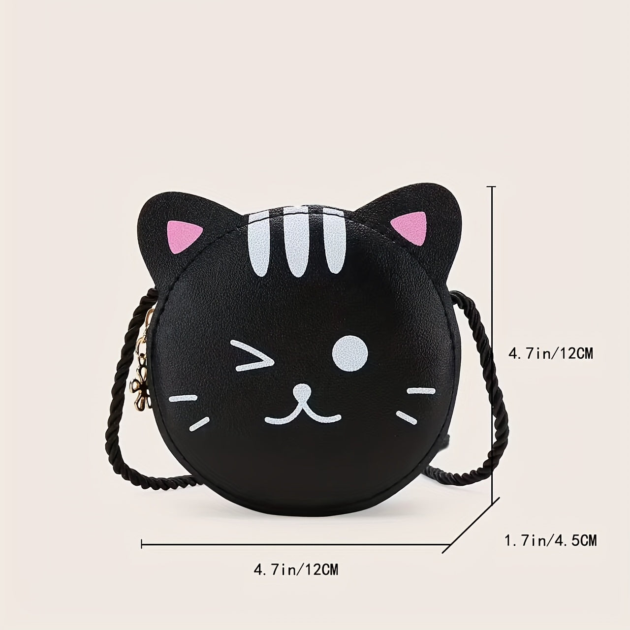 Sweet Mini Crossbody Bag Cartoon Kitten Coin Purse Girls Messenger Bag
