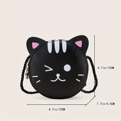 Sweet Mini Crossbody Bag Cartoon Kitten Coin Purse Girls Messenger Bag