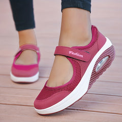 Women's Air Cushion Mesh Sneakers Hook & Loop Sports Shoes