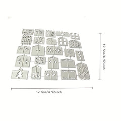 24pcs 3D Window Leaf Ring Metal Cutting Dies Scrapbook Craft Stamping Die