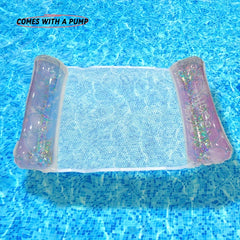 Sequin Gradient Hammock Inflatable Water Float PVC Pool Float
