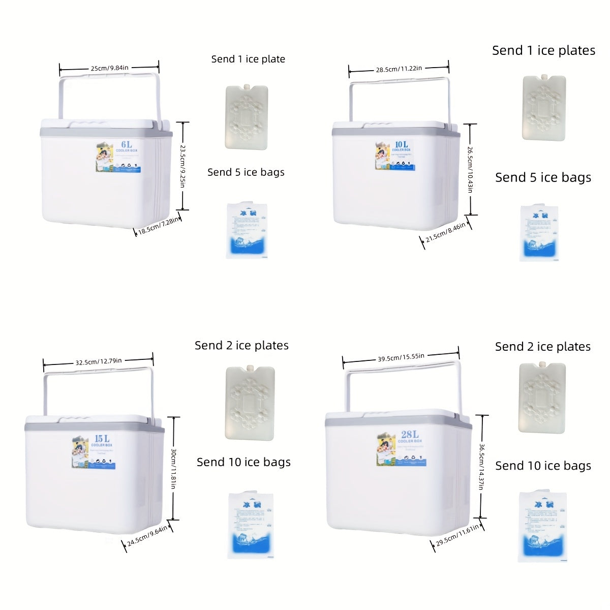 Outdoor Insulated Cooler Box, Non Electric, Ice Bucket, Car Food Dispenser
