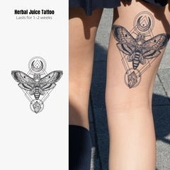 Waterproof Herbal Juice Tattoo Sticker Butterfly Bee & Skull Sweat Proof
