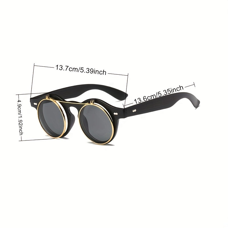 Round Retro Steampunk Sunglasses UV400