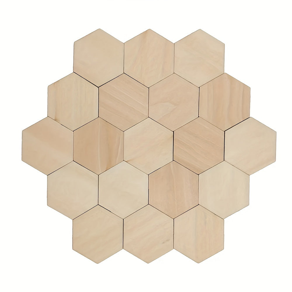 Hexagonal DIY Wood Chips Hexagon Blank Wood Chips Embellishments