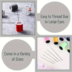 17pcs Hand Sewing Needle Set Big Eye Needle Bottle Leather Needle Embroidery