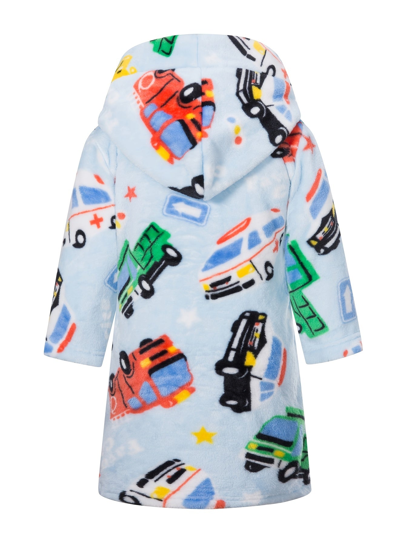 Boys Soft Flannel Hooded Bathrobe Kids Clothes Sleepwear