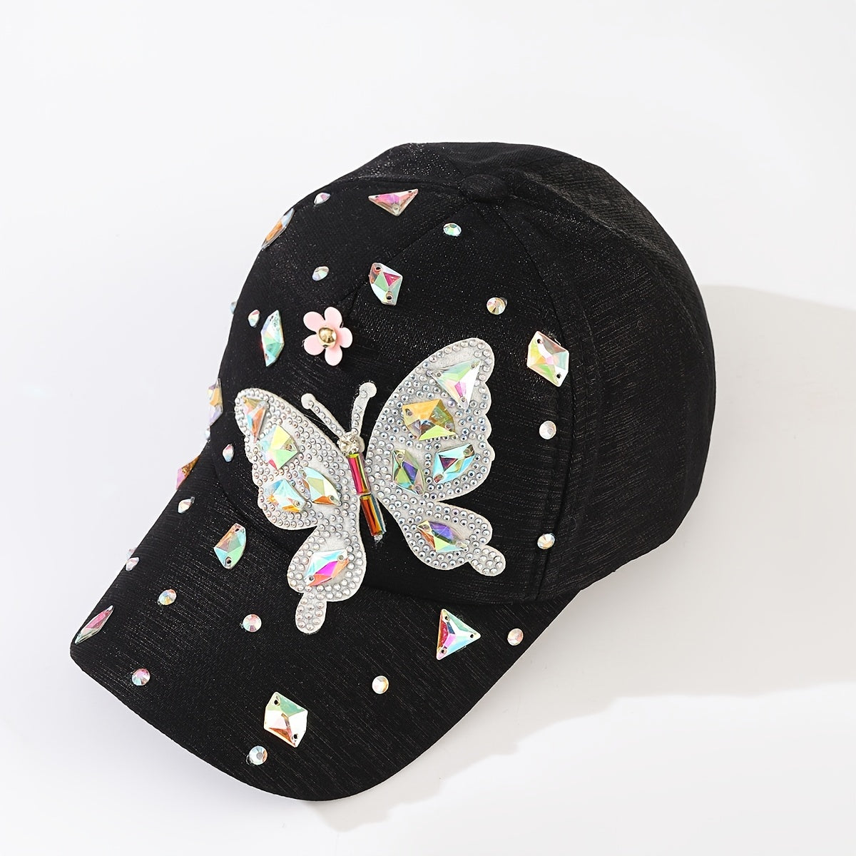 Argyle Butterfly Baseball Cap Outdoor Adjustable Casual Style Hat For Women Girl