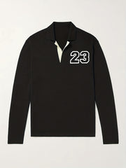 Men's Knit Polo Shirt Casual Lapel V Neck Pullover Sweater